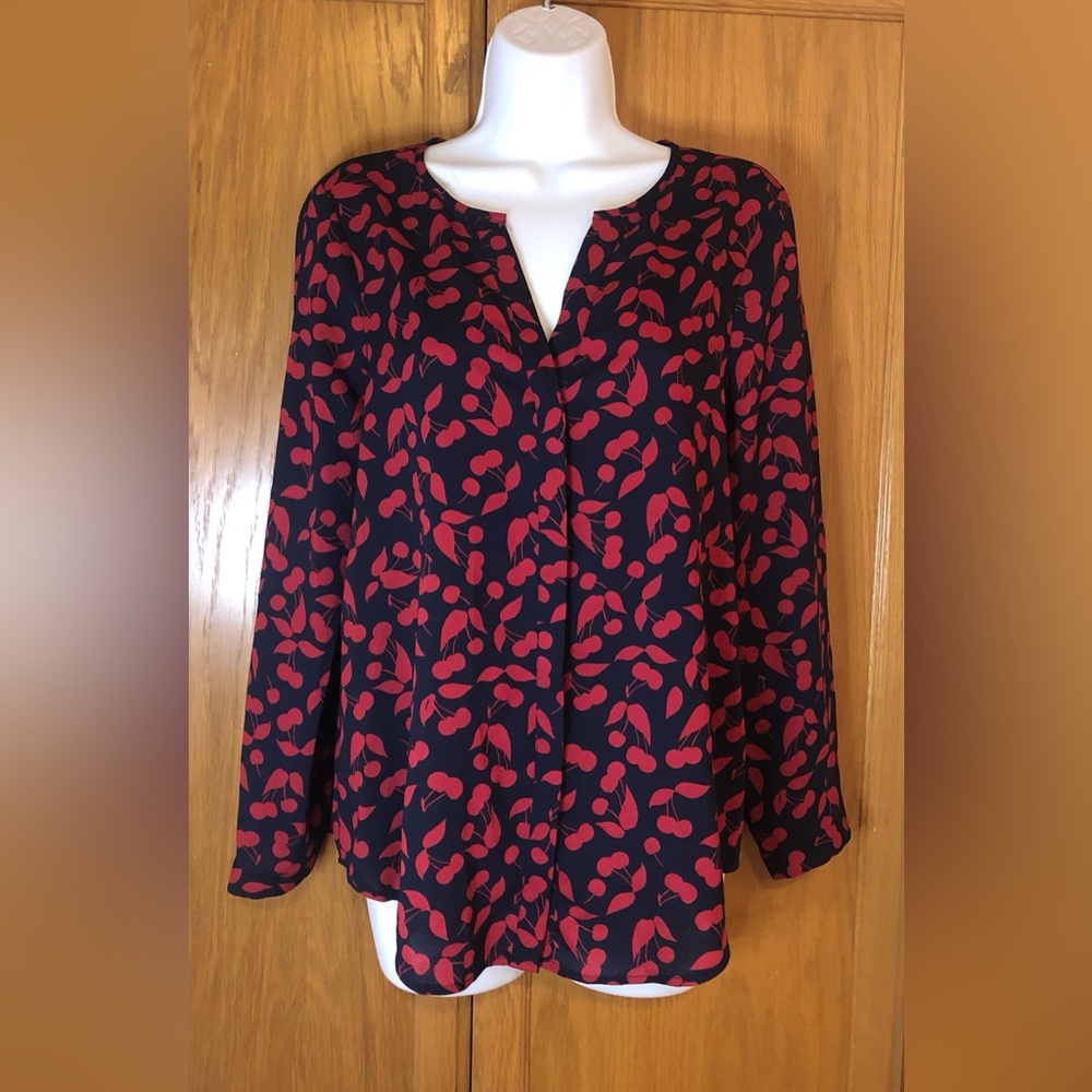 Joie Cherry Print Top S NWT
